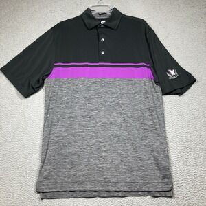 Union Country Club Foot Joy Polo Shirt‎ Men's Medium Black Purple Short Sleeve